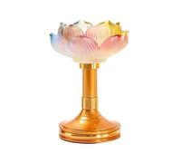 Portacandele a forma di loto smaltato colorato, elegante base in metallo per decorazione da tavolo, perfetto per matrimoni, eventi e decorazioni per la casa (base alta)
