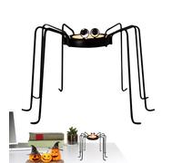 Portacandele a forma di ragno nero, accessorio decorativo da scrivania, design leggero, finitura elegante, decorazione per la casa di Halloween, uso interno ed esterno, perfetto per feste, centesimo
