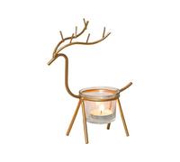 Portacandele a forma di renna, comodo portacandele natalizio in ferro, dorato con tazza, per matrimoni, bar, cene a lume di candela, decorazione per la casa