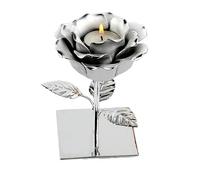 Portacandele a forma di rosa, in ceramica, portacandela a forma di fiore, centrotavola per tavolo da pranzo con design realistico a forma di rosa, per lumini e romantici centrotavola da pranzo