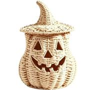 Portacandele A Forma Di Zucca In Vimini Portacandele in vimini di zucca