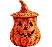 Portacandele A Forma Di Zucca In Vimini Portacandele in vimini di zucca