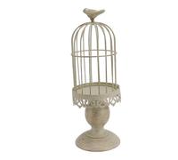 Portacandele a gabbia per uccelli, in ferro, vintage, staccabile, base robusta, decorazione per camera da letto e ristorante (S)