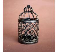 Portacandele a gabbia per uccelli in metallo, lanterna decorativa vintage,