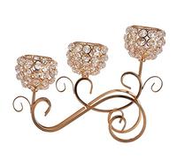 Portacandele, Candela in metallo di cristallo Portacandele decorativo Decorazione ornamenti for feste Natale, dorato