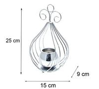 Portacandele Candeliere Candelabro per Candele In metallo argento 25/30 cm