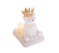 Portacandele Candleabra White Polar Bear Candle Holder Wearing Crown Holders Sparkling Cute Tealight Tea Light Candlestick Home Décor Gifts Mantle Decor Decorazioni per la mensola del camino