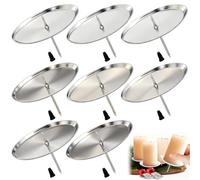 Portacandele Corona dell'Avvento - Set da 8 in Metallo Robusto con Puntale di Sicurezza | Supporto per Candele Ideale per Decorazioni Natalizie e Fai da Te, Ø 6cm Argento