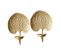 Portacandele Da Parete A Forma Di Foglia D'oro, 2 Pezzi, Grande, Per