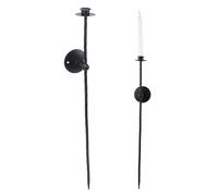 Portacandele da parete Set di 2, applique per candele da parete (Black) | Portacandele lungo per applique da parete Portacandele moderno Decorazione da parete per la casa per camera da letto