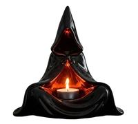 Portacandele di Halloween, portacandele a forma di uomo incappucciato, 3,94x4,72x1,97 pollici, decorazione spettrale e inquietante, design in resina resistente, ideale per casa stregata, tavolino da c
