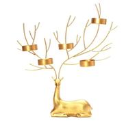 Portacandele Di Natale - Supporti Di Luce Del Tè In Metallo Gold Deer | Decorazione Della Tavola Tradizionale Deer Deer, Supporti Per La Luce Del Tè Animali, Riproduzione Di Animali Di Re