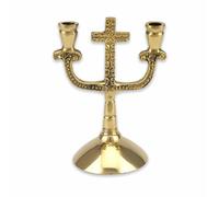 Portacandele doppio in ottone - candelabro ortodosso a forma di croce, chiesa...