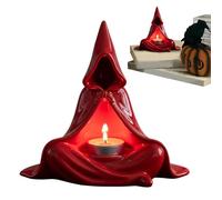 Portacandele fantasma di Halloween | Portacandele mistico da mago, candelabro con mantello con cappuccio, decorazione da tavolo con atmosfera horror, regalo per la casa e il bar