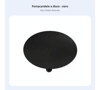 Portacandele ferro nero oro, vassoio rotondo.