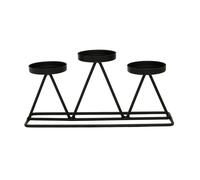 Portacandele Geometrico Alta Qualit??.per Porta Pranzo Triangolo Nero/Oro