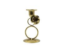 Portacandele GIEMZA Rose Candelabro in metallo ferro artigianato matrimonio candelabro 1 pz fiore anello cera candela stand centrotavola decorazione portacandele decorativo (colore: piccolo)