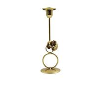 Portacandele GIEMZA Rose Candelabro in metallo ferro artigianato matrimonio candelabro 1 pz fiore anello cera candela stand centrotavola decorazione portacandele decorativo (colore: piccolo)