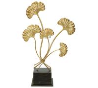 Portacandele Glam Iris 29x12,5x44 cm in Ferro e Vetro Oro e Nero