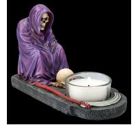 Portacandele - Grim Reaper Con Teschio - Decorazione Gotica Sensenmann Scheletro