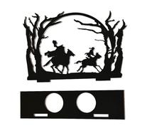 Portacandele Halloween,Figura Cavaliere Senza Testa Halloween | Scena Albero Spettrale con Cavallo di Legno per Scrivania Libreria Davanzale Sala da Pranzo