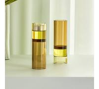 Portacandele Hübsch Astro, marrone/giallo, vetro cristallo, 15 cm Hübsch