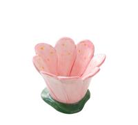 Portacandele in ceramica, a forma di fiore, per lumini da tè, contenitori di cera per candele (rosa)