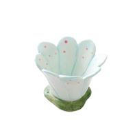 Portacandele in ceramica, a forma di fiore, per lumini da tè, contenitori in cera (blu)