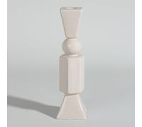 Portacandele in ceramica beige
