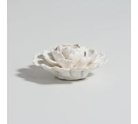 Portacandele in ceramica bianco sporco