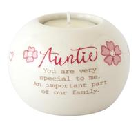 Portacandele in ceramica con scritta in lingua inglese “Said with sentiment”