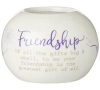 Portacandele in ceramica con scritta in lingua inglese “Said with sentiment”