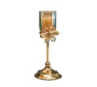 Portacandele in cristallo chiaro di lusso portacandele decorazione fiore romantico tavolo alto portacandele a lume di candela cena decorazione decorativa portacandele decorativo (dimensioni: oro)