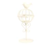 Portacandele in ferro con gabbia per uccelli unica e scavata, decorazione per la casa