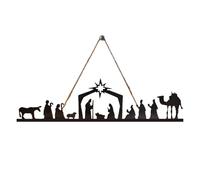 Portacandele in ferro con motivo di presepe - Decorazione natalizia di Betlemme,Decorazione religiosa cristiana Candele centrotavola per Natale Camino Parete Casa Festa interna