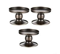 Portacandele in metallo bronzo antico impostato per pilastro e cono | Candele, design reversibile 2 in 1 con ampia base per decorazioni domestiche, matrimoni, cene (confezione da 3)