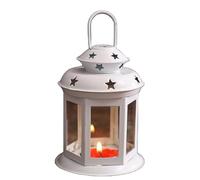 Portacandele in metallo da appendere, lanterna multicolore, decorazioni artigianali candeliere per soggiorno, caffetteria, decorazione per feste, bianco