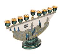 Portacandele in metallo per Hanukkah, candelabro a 9 teste, per decorazioni