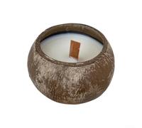 Portacandele in noce di cocco artigianale Ciotola Naturale Aromaterapia Contenitore Rustico Eco Friendly Home Decor Frutta Display Ciotola Portalumino 9-11cm (sapore originale)