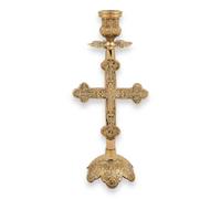 Portacandele in ottone massiccio a forma di croce - candelabro ortodosso