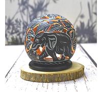 Portacandele in pietra ollare, regalo per i propri cari, decorazione per casa e ufficio (elefante grigio)