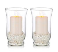 Portacandele In Pilastro Di Vetro 2 Pezzi Portacandele In Uragano Per Candele Ø 80 X 150 Mm, Vaso Da Tempesta Adatto Per Candela Galleggiante Meditazione Centrotavola Centrotavola Sala Da Pranzo Decor