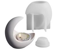 Portacandele in silicone a forma di luna, forma decorativa per cemento, luna, per gioielli e bevande, in resina epossidica, per calcestruzzo