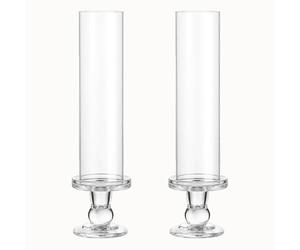 Portacandele in vetro per candele a forma di pillar portacandele per matrimonio, Natale e decorazione per la casa, con candela, elegante, ideale per cena, feste, tavolo e feste various (2)