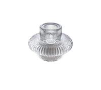 Portacandele in vetro piccolo a forma trasparente for il design da tavolo, candeliere tealight con disco volante, decorazione domestica moderna per Casa(Color 1)