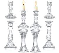 Portacandele in vetro Set di 8 bicchieri trasparenti conici per candeliere candela di cristallo per tutti gli eventi formali cene a lume di candela matrimoni cene feste decorazioni per la casa