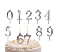 Portacandele Numeri Set - Decorazioni Riutilizzabili Per Torte 10 Pezzi | Portacandele Metallici con Numeri | Per Famiglia Studenti Adulti Uomini Donne Pasticceri Festa Casa