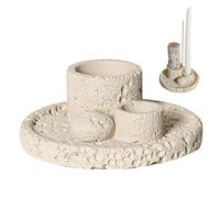 Portacandele Palo Santo 4 in 1 Portacandele multifunzionale in cemento Bruciatore di salvia facile da pulire per candela Bruciatore di salvia bastoncini di incenso profumato al legno di Palo Santo