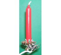 Portacandele per albero di Natale, Ø 15 mm, argento, 10 pezzi