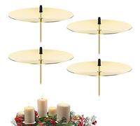 Portacandele per Corona dell Avvento, Taozoey 4 Pezzi Portacandele Natalizio, Portacandele Corona d'Avvento con Picco, Decorazione Natalizia Portacandele, Set di 4 Portacandela con Perno